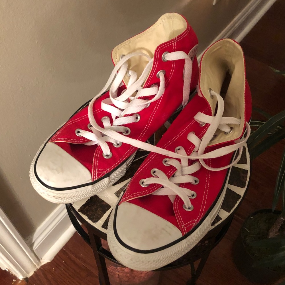 Red and White Converse